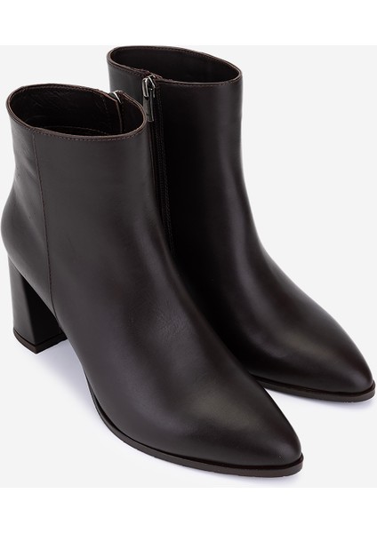 Kadın Hakiki Deri Kahverengi Topuklu Bot 1074 2260 Bn Bot SK25-26 Kahve Derı fiyatları