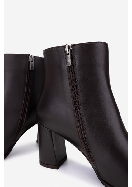 Kadın Hakiki Deri Kahverengi Topuklu Bot 1074 2260 Bn Bot SK25-26 Kahve Derı indirimleri