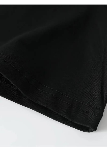 Büyük Beden Erkek "whatever" Baskılı Tişört, Oversize Erkekler Için Yaz Modası Kısa Kollu Tişörtler - Siyah modelleri