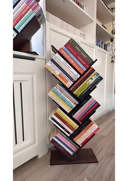 Geometrik 8 Raflı Ağaç Kitaplık-MK10