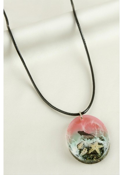 Deniz Kızı Oval Epoksi Kolye