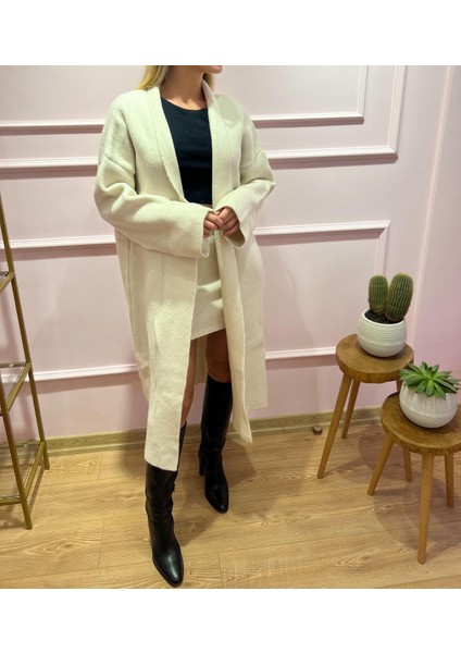 Yumuşak Dokulu Kalın Salaş Uzun Hırka