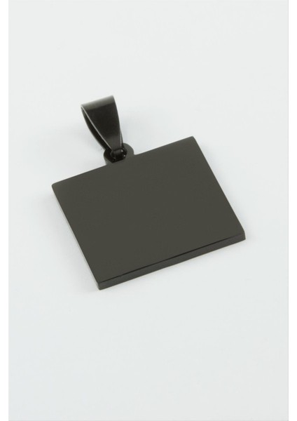 Kare Isim Yazılabilir Çelik Kolye Ucu 2*2 cm