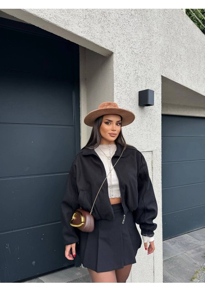 Kadın Kaşe Bomber Ceket