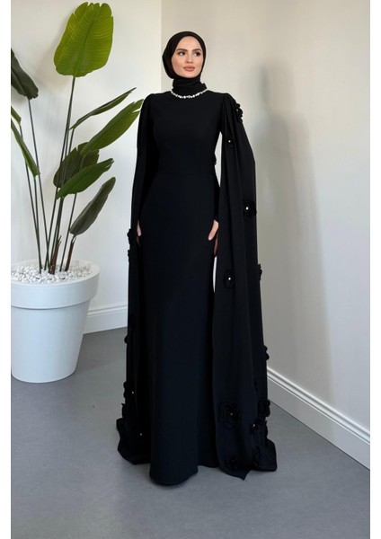 Aliya Pelerini Güllü Balık Abiye Siyah fiyatları