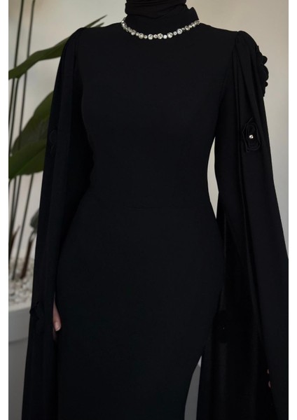 Aliya Pelerini Güllü Balık Abiye Siyah fırsatları