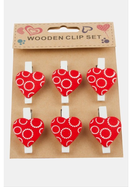 6 Adet Kalp Süs Mandal