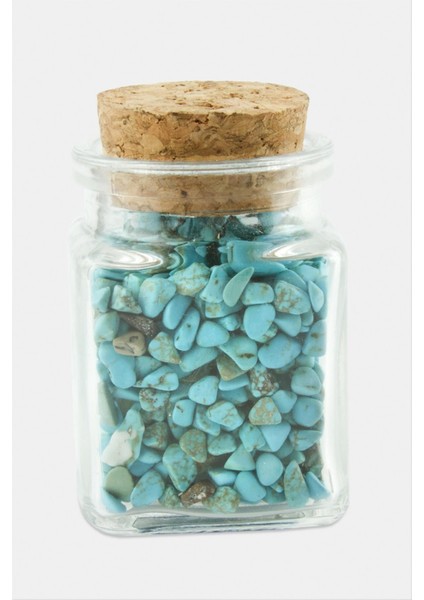 Turkuaz Taşı Cam Şişe Biblo