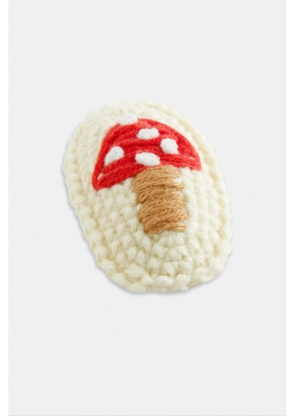 El Yapımı Mantar Işlemeli Örgülü Çıtçıtlı Toka