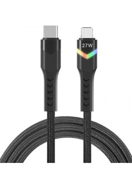 ZR536 Type-C To Lightning 27W Ledli Pd Kablo 1 M