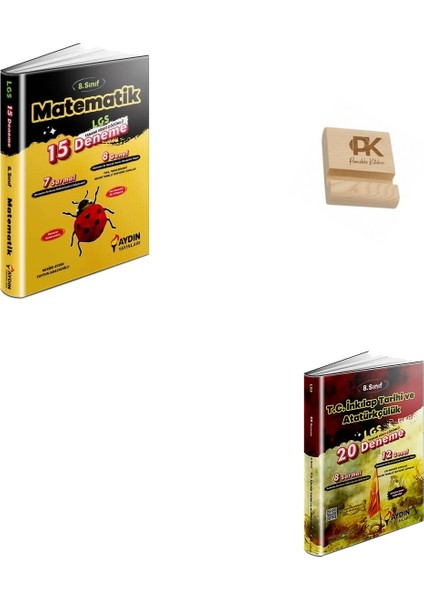 Aydın Lgs 8. Sınıf Matematik (15LI) ve Inkılap Tarihi (20LI) Denemeleri + Telefon Standı