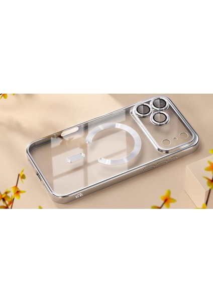 Apple iPhone 17 Pro Kılıf Kamera Lens Korumalı Renkli Magsafe Şeffaf Silikon Gümüş indirimleri
