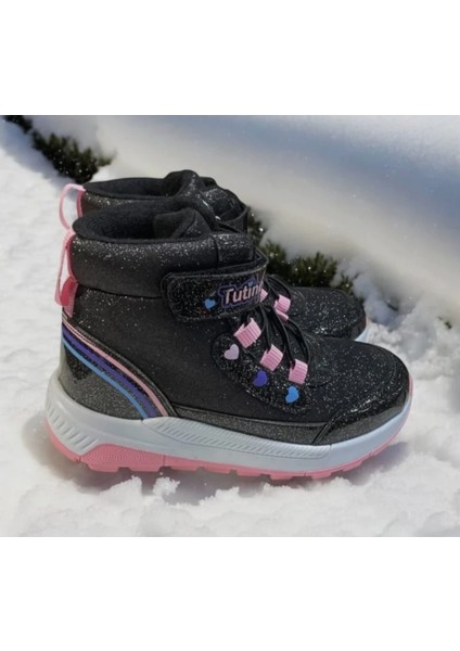 Kız Çocuk Kışlık Kaymaz Taban Su Geçirmez Cırt Cırtlı Yarım Bot fırsatları