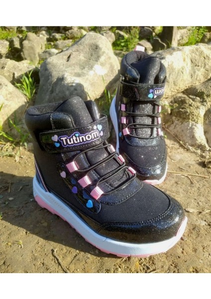Kız Çocuk Kışlık Kaymaz Taban Su Geçirmez Cırt Cırtlı Yarım Bot indirimleri