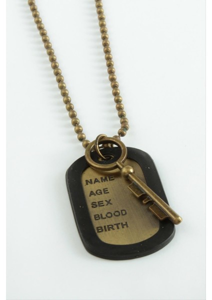 Kilit Künye Metal Erkek Kolye