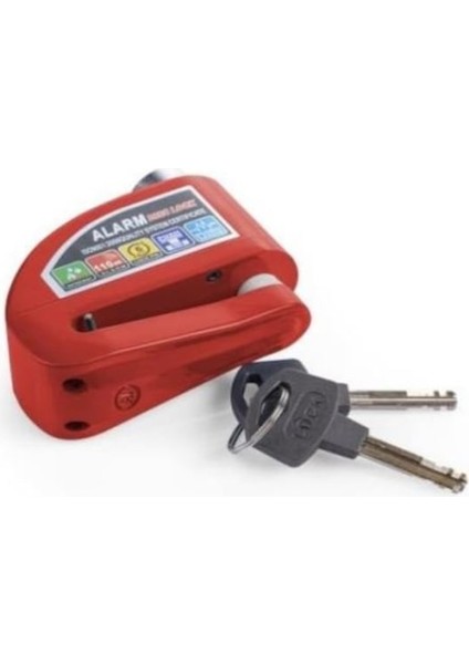Motosiklet Disk Kilidi Alarmlı Kırmızı 110 Desibel Ses
