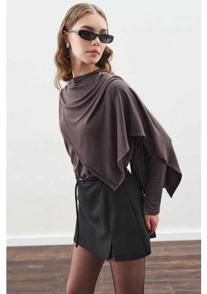 Şal Detaylı Dökümlü Bluz Antrasit fırsatları