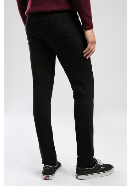 Jeff Normal Bel Dar Kesim Çok Dar Paça Siyah Erkek Jean Pantolon modelleri