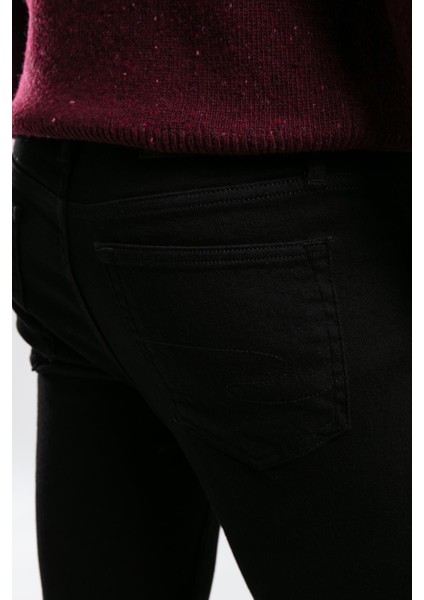 Jeff Normal Bel Dar Kesim Çok Dar Paça Siyah Erkek Jean Pantolon indirimleri