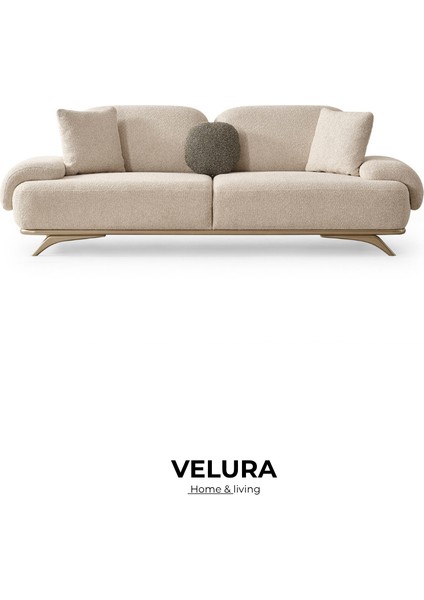 Nesta Sırt Mekanizmalı Üçlü Kanepe & 3'lü Koltuk - Krem modelleri