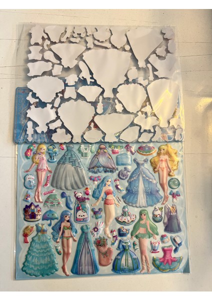 Sticker Prenses Elbise Giydirme Etkinlik Oyunu 2 Kartela Birden Model7 fiyatları