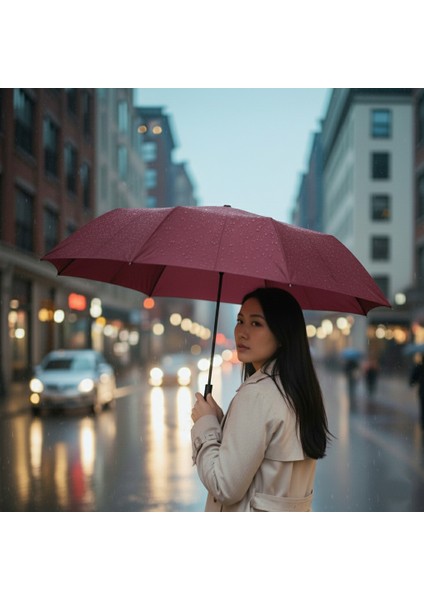 Juliette Bordo Şemsiye Otomatik Açılır & Kapanır Mekanizmalı 58X95 cm - Modern, Şık ve Dayanıklı Tasarım