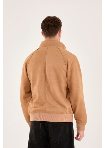 X-2022 Etek Kol Ribanalı Fermuarlı Süet Mont