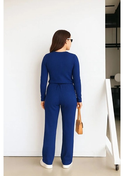 Kadın Fitilli Uzun Kollu Esnek Palazzo Paça Alt Üst Takım fiyatları