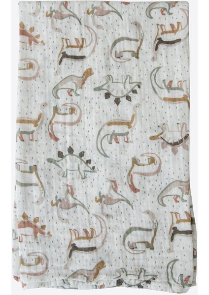 Organik Dinocan Müslin Battaniye Ekru