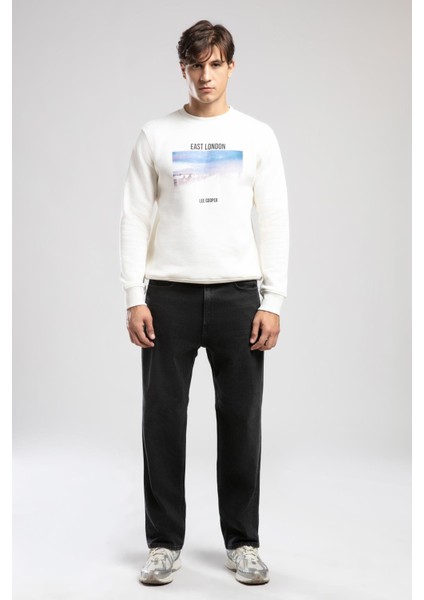 Baggy Normal-Yüksek Bel Bol Düz Kesim Düz Paça Siyah Erkek Jean Pantolon