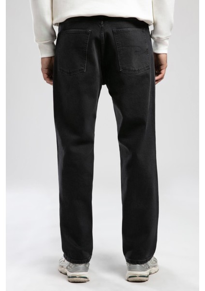 Baggy Normal-Yüksek Bel Bol Düz Kesim Düz Paça Siyah Erkek Jean Pantolon modelleri