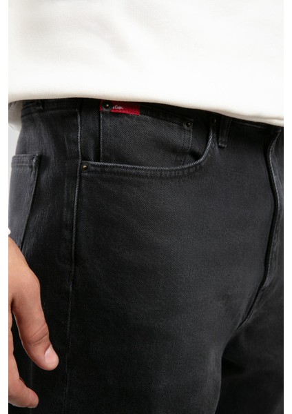 Baggy Normal-Yüksek Bel Bol Düz Kesim Düz Paça Siyah Erkek Jean Pantolon fırsatları