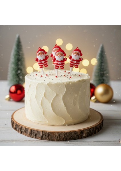 5 Adet Noel Baba Pasta Süsü Seti - Yılbaşı Cupcake Topper ve Kek Dekorasyon Figürleri
