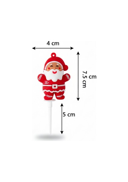 5 Adet Noel Baba Pasta Süsü Seti - Yılbaşı Cupcake Topper ve Kek Dekorasyon Figürleri