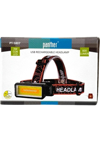 PT-5807 Usbşarjlı Kafa Lambası