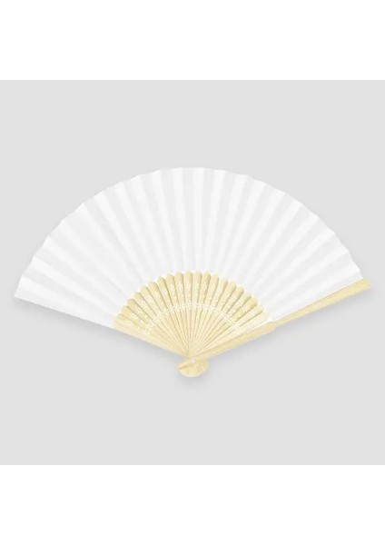 Ahşap Beyaz Kağıt Yelpaze