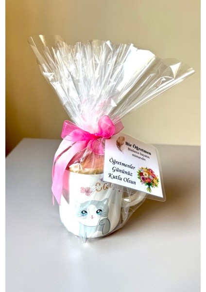 24KASIM Öğretmenler Günü Hediye Seti-Seramik Bardak,kitap Ayracı,bitki Çayı, Tebrik Kartı-Öğretmen Teacher Gift