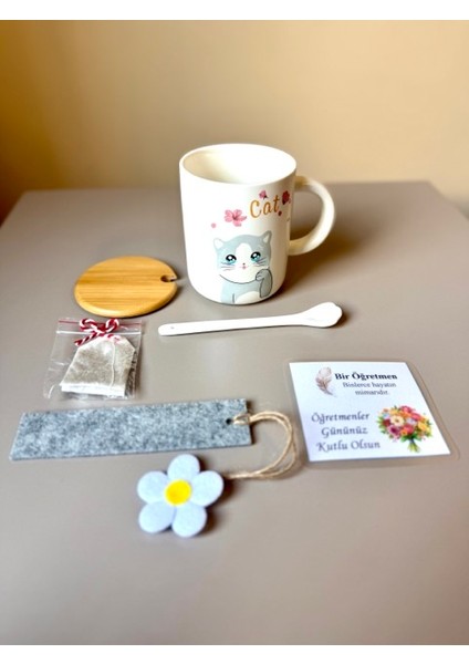 24KASIM Öğretmenler Günü Hediye Seti-Seramik Bardak,kitap Ayracı,bitki Çayı, Tebrik Kartı-Öğretmen Teacher Gift fırsatları