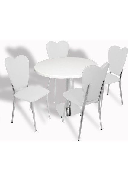 Tokyo Werzalit Tabla - Aşk-I Derun Mutfak Masa Takımı Q80 - Beyaz - Beyaz Deri