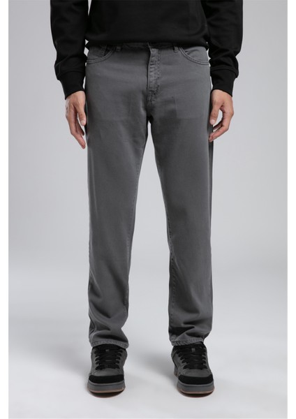 Ricky Yüksek Bel Düz Kesim Düz Paça Gri Erkek Pantolon fiyatları