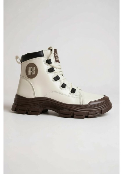 Conpax 5967 Bej Kahve Kadın Fermuarlı & Bağcıklı Bot indirimleri