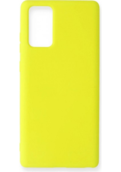 Samsung Galaxy Note 20 Kılıf Nano Içi Kadife Silikon - Sarı (K95)