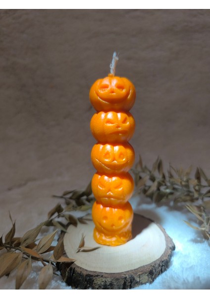 Bal Kabağı Desenli Yılbaşı Konseptli Dekoratif Mum, Tek Renk modelleri