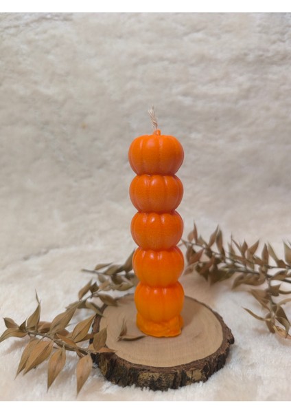 Bal Kabağı Desenli Yılbaşı Konseptli Dekoratif Mum, Tek Renk fırsatları