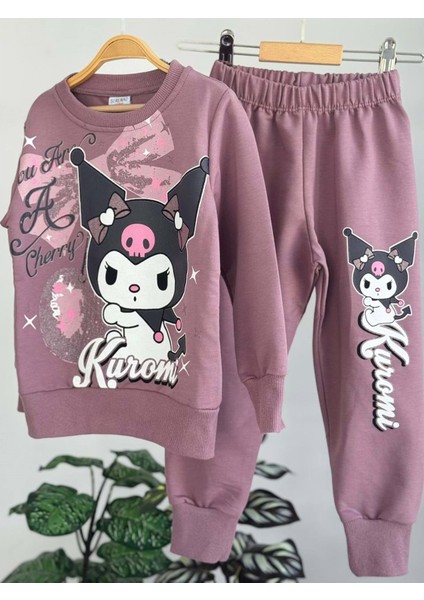 3-10 Yaş Kuromi Kız Eşofman Takım- 8116245 - Gül Kurusu