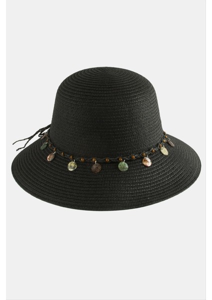 Boncuk Örme Hasır Şapka