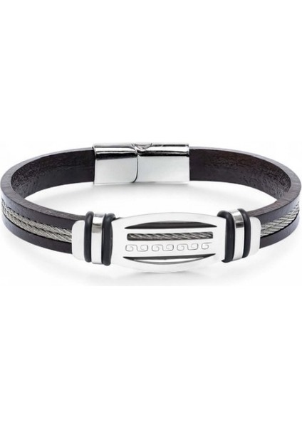 Grek Anahtarı Desenli Çelik Halatlı Erkek Bileklik 9594B17D4 indirimleri