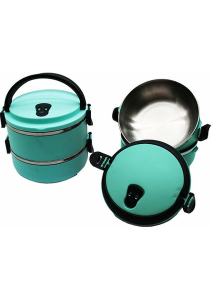 Sefer Tası Yemek Termosu Saklama Kabı Termosu 2li - Turkuaz (5067)