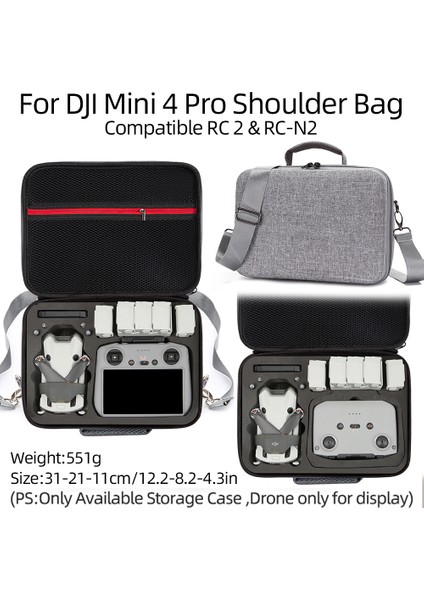 Djı Mini 4 Pro Darbeye Dalı Eva+Kumaş El Çantası Taşıma Çantası Rc Drone Aksesuarları Saklama Çantası Omuz Askılı - Gri (Yurt Dışından) fiyatları