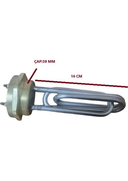 Rezistans 2" 2X5000W 15CM 8,5mm 220V Iki Elemanlı